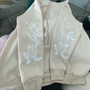 XL Beige Sea Turtle Hoodie